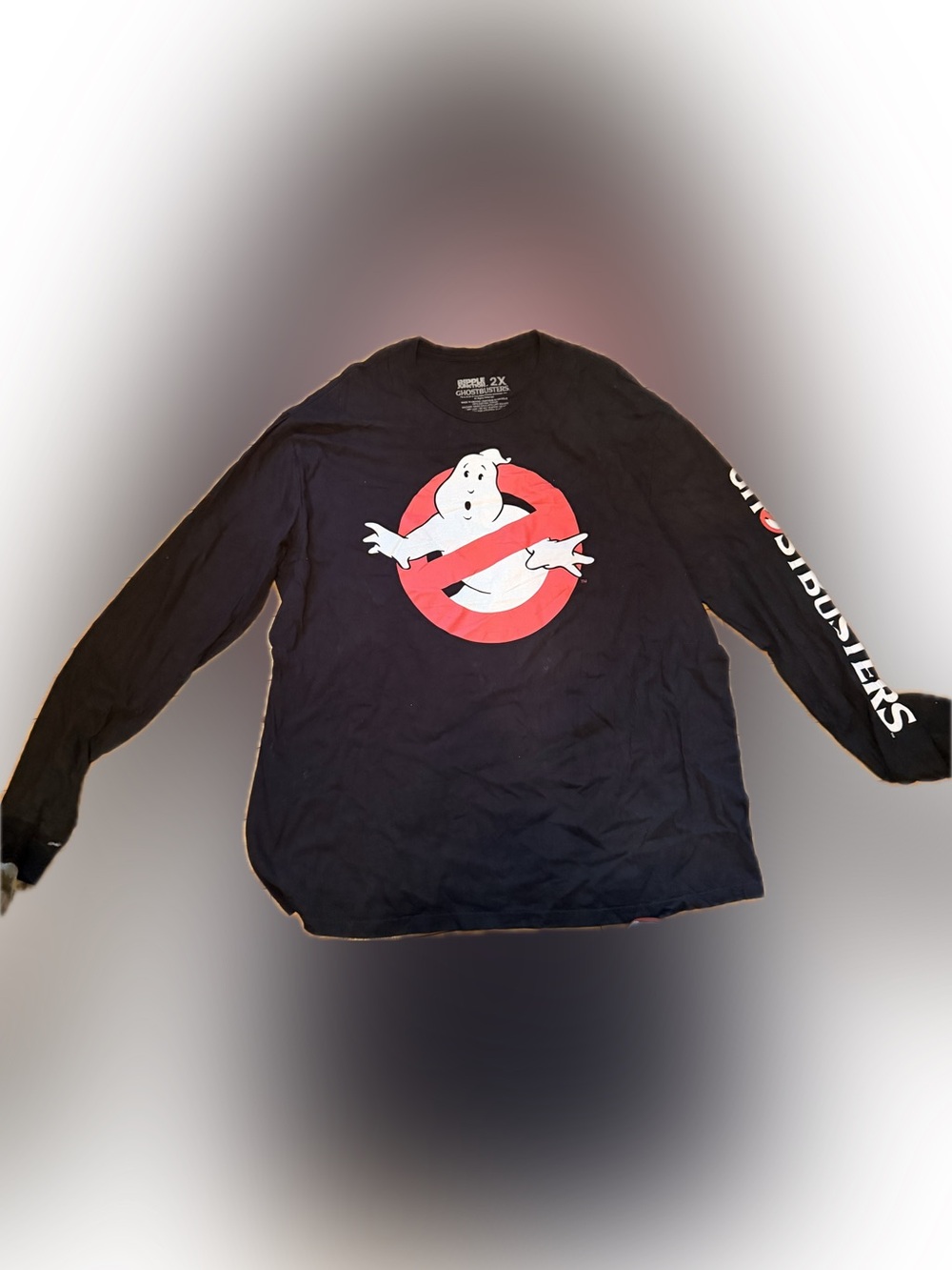 Ripple Junction Black Long-Sleeve Ghostbusters Logo Tee